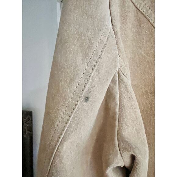 St. John’s Bay Women’s Vintage Tan Suede Leather Jacket, 90s Leather Coat, Sz XL - Picture 9 of 9